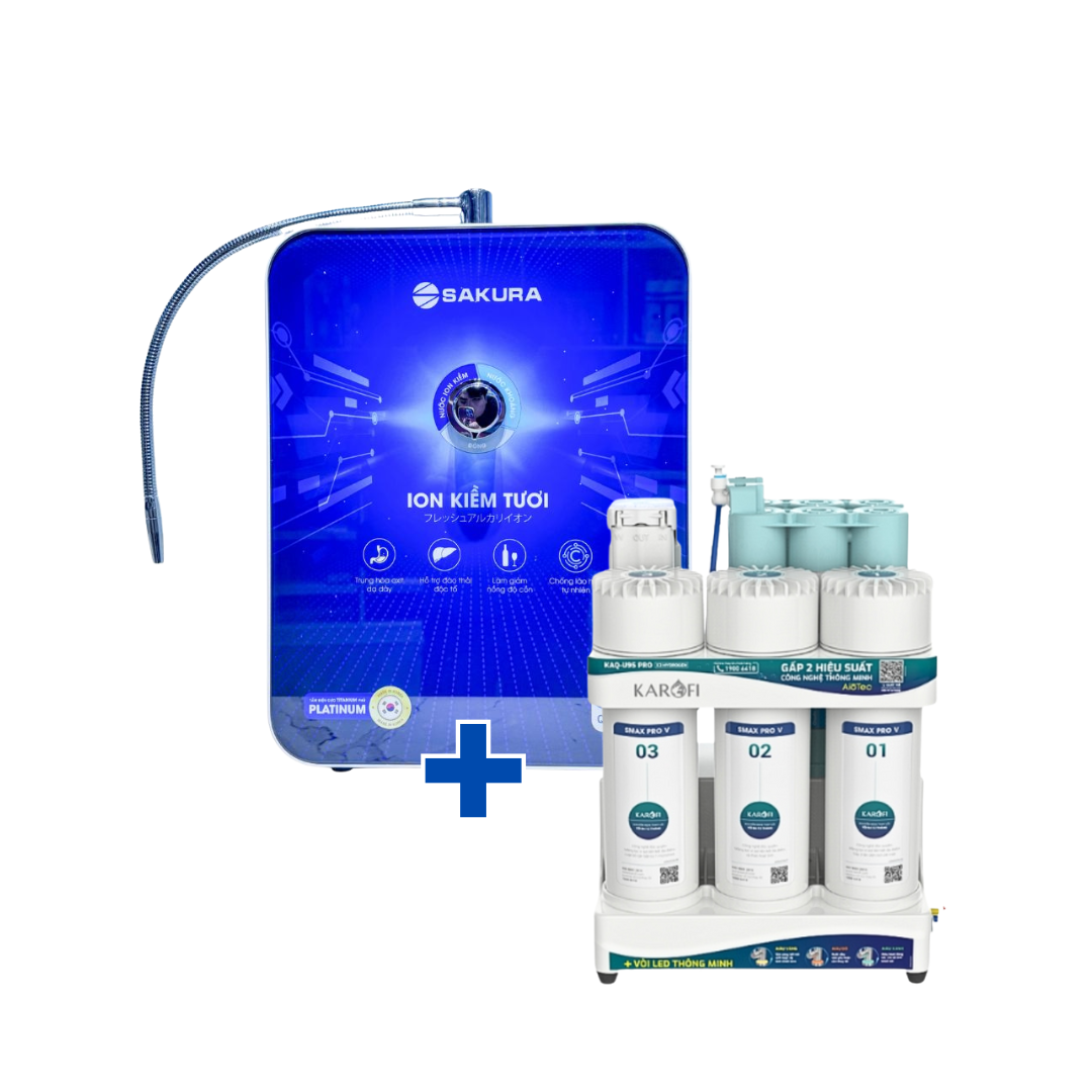 Máy lọc nước để gầm tích hợp máy tạo nước ion kiềm để bàn KAQ-U95Pro + SKB200