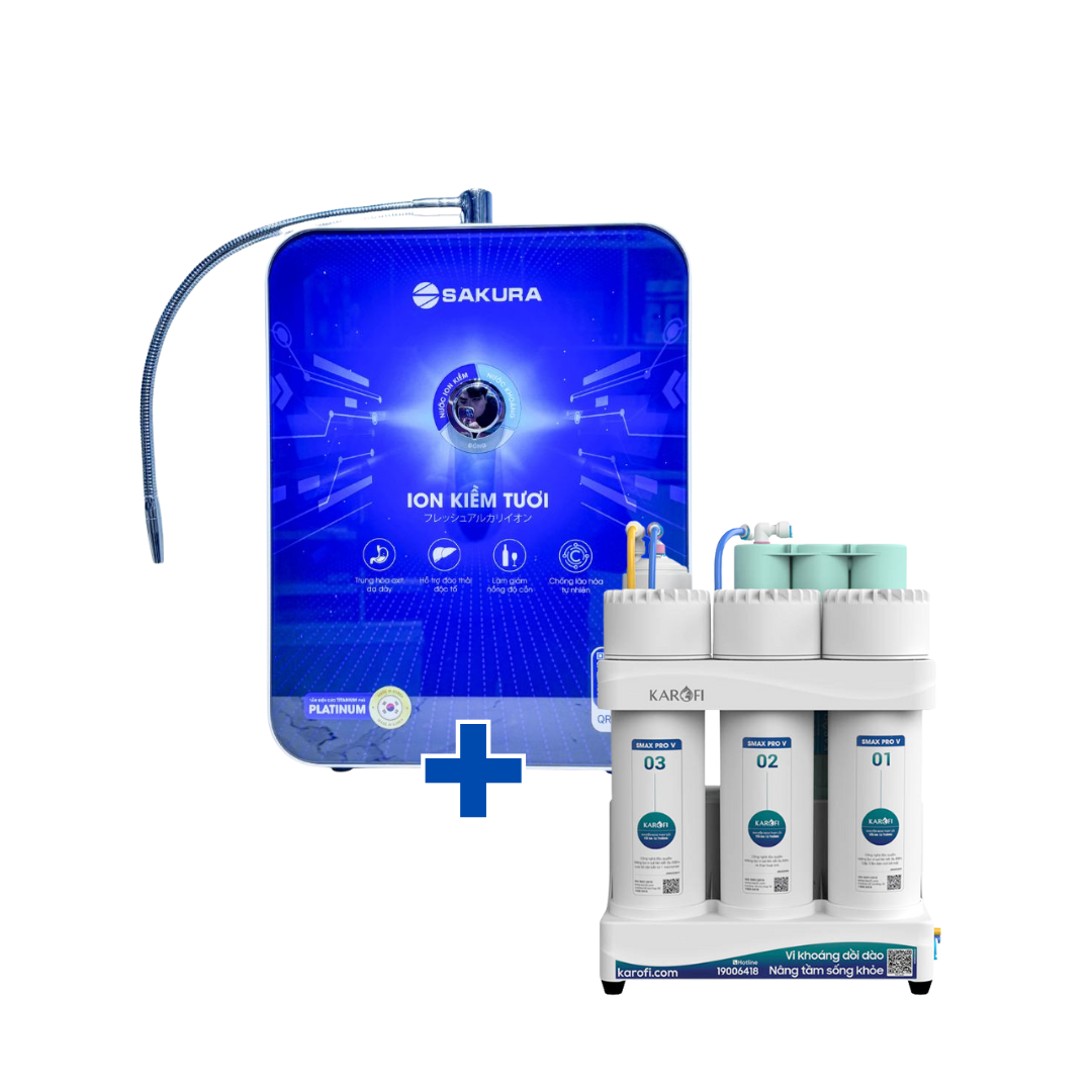 Máy lọc nước để gầm tích hợp máy tạo nước ion kiềm để bàn KAQ-U05Pro + SKB200