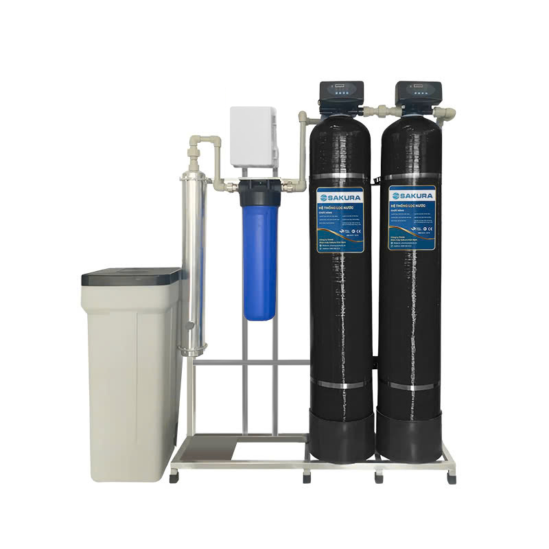 Máy lọc nước 2 cột áp lực tự động sục rửa có màng siêu lọc UF Sakura SKUF212C
