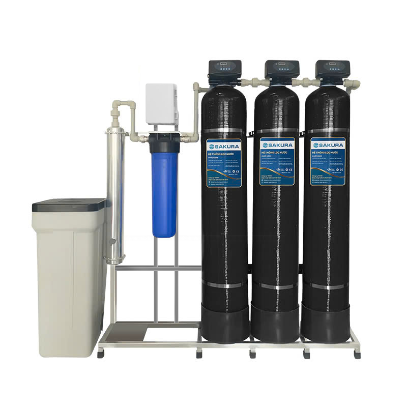 Máy lọc nước 3 cột áp lực tự động sục rửa có màng siêu lọc UF Sakura SKUF213C