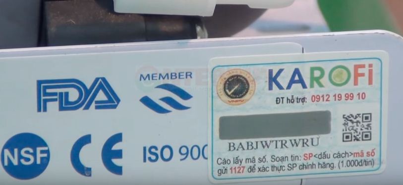 Nhận biết máy lọc Karofi chính hãng qua tem xác thực